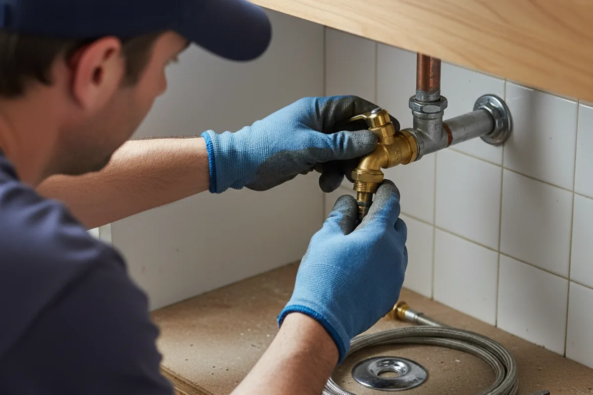 Shutoff valve and fitting work during Emergency Plumbing in Naugatuck